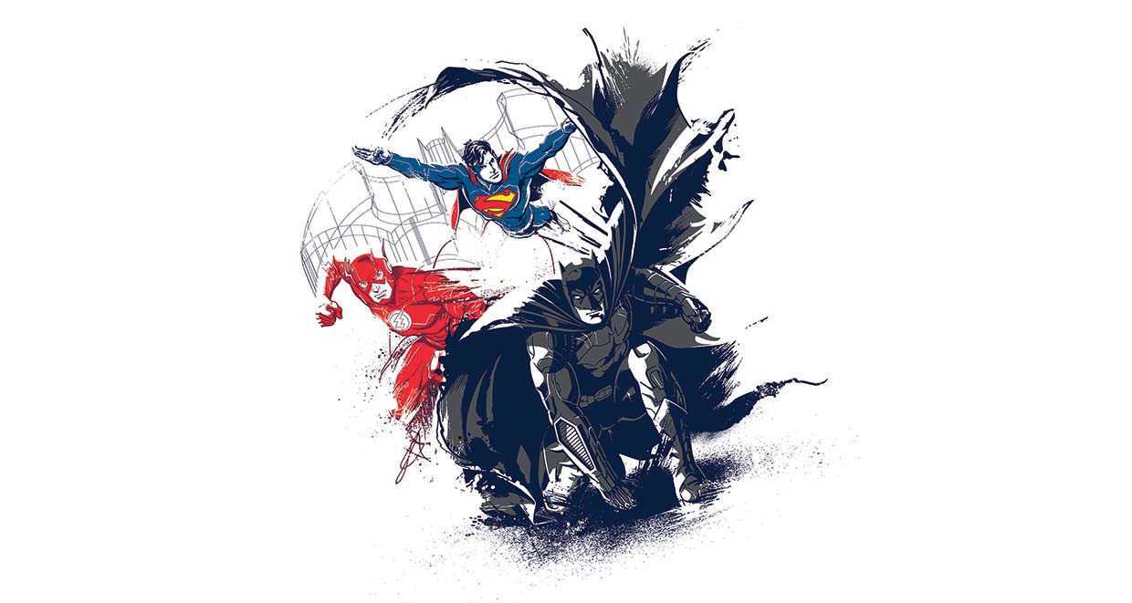 Papier peint panoramique justice league héro graff design, XXL, tendance