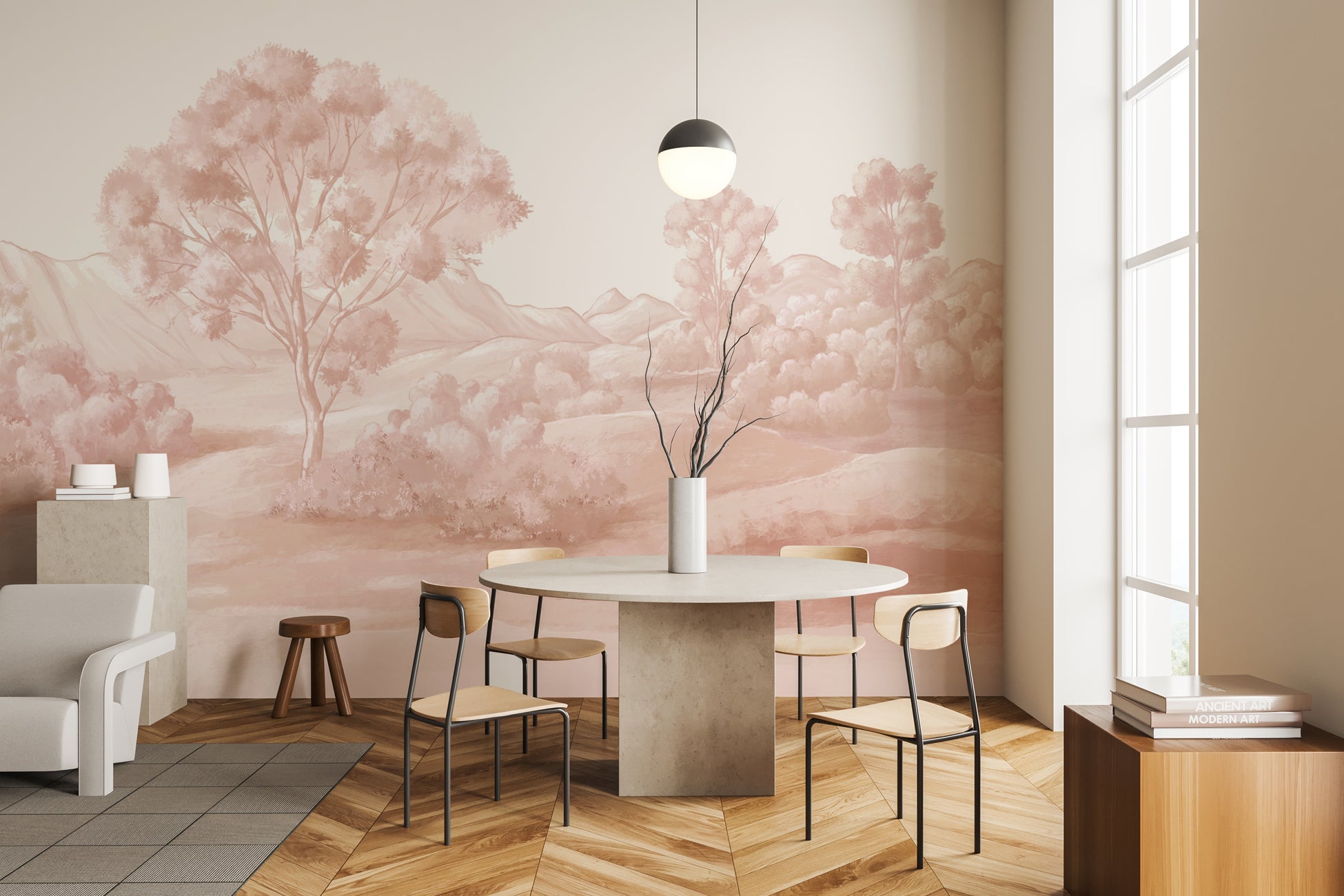 Papier peint paysage poétique jasmin, XXL, tendance