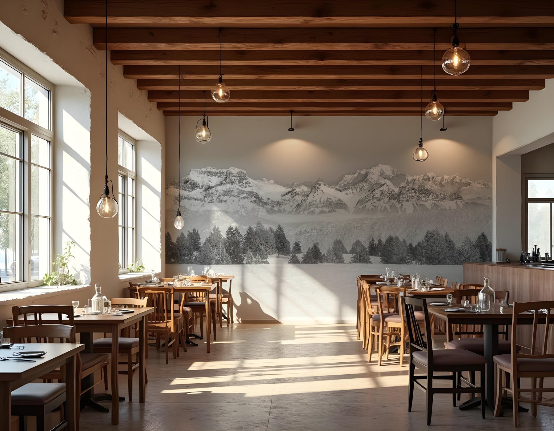 papier peint montagne tournette annecy muralconcept