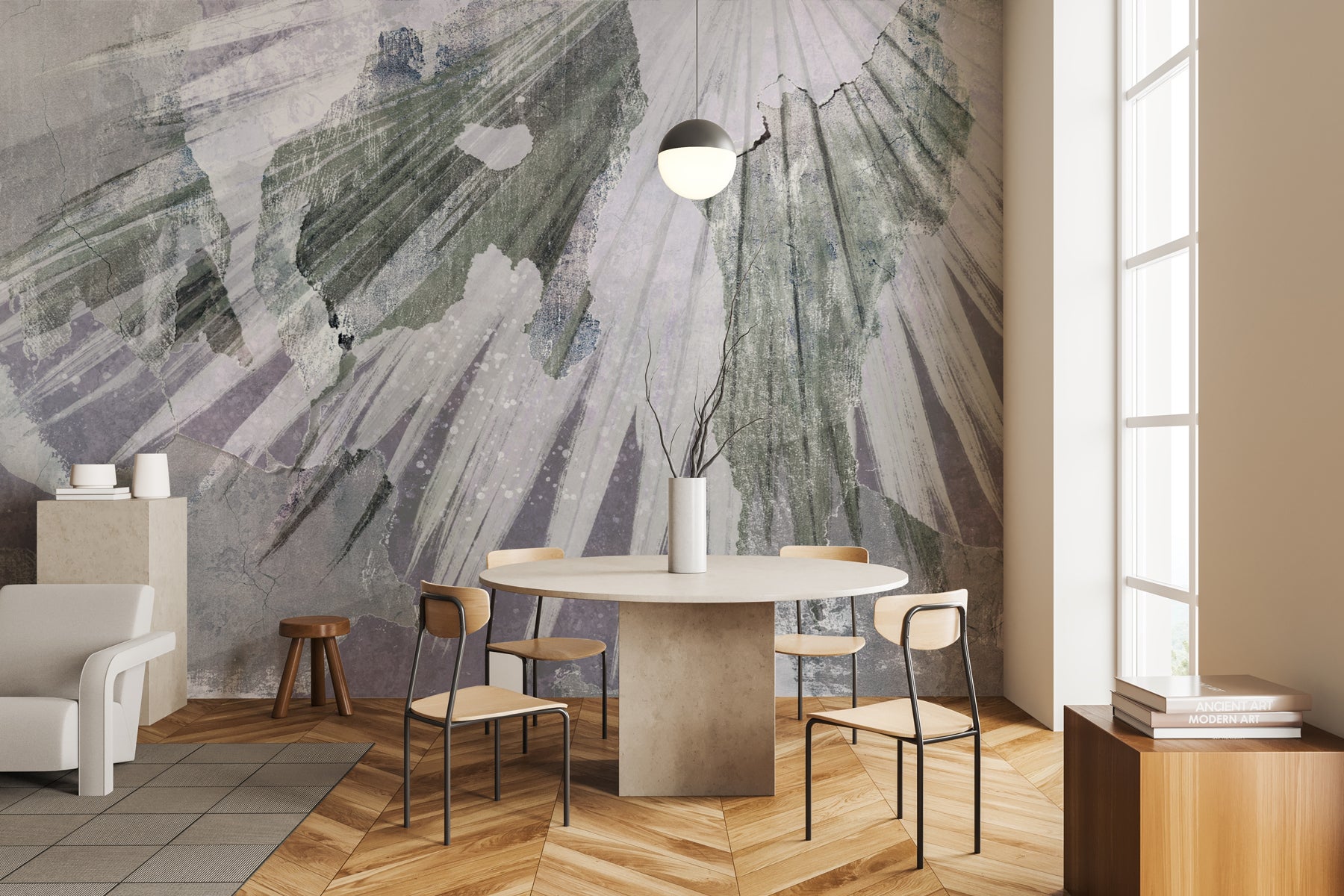 Papier peint panoramique rétro palm, XXL, tendance