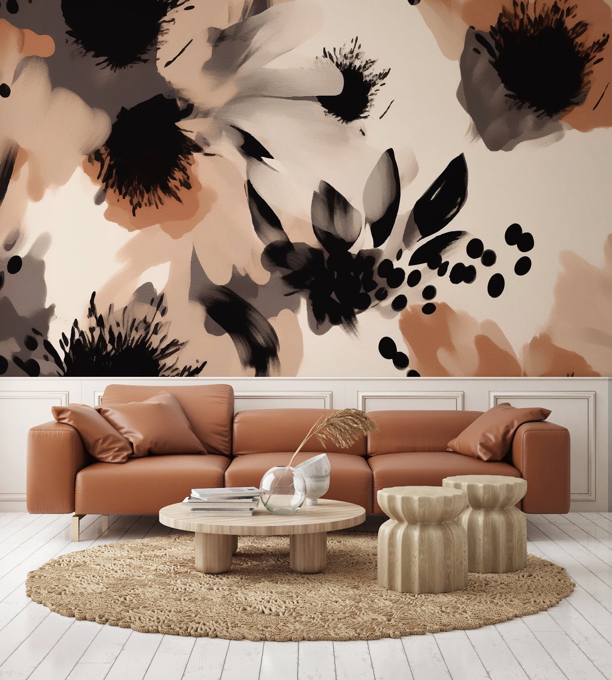 Papier peint fleur hypnotique, XXL, tendance