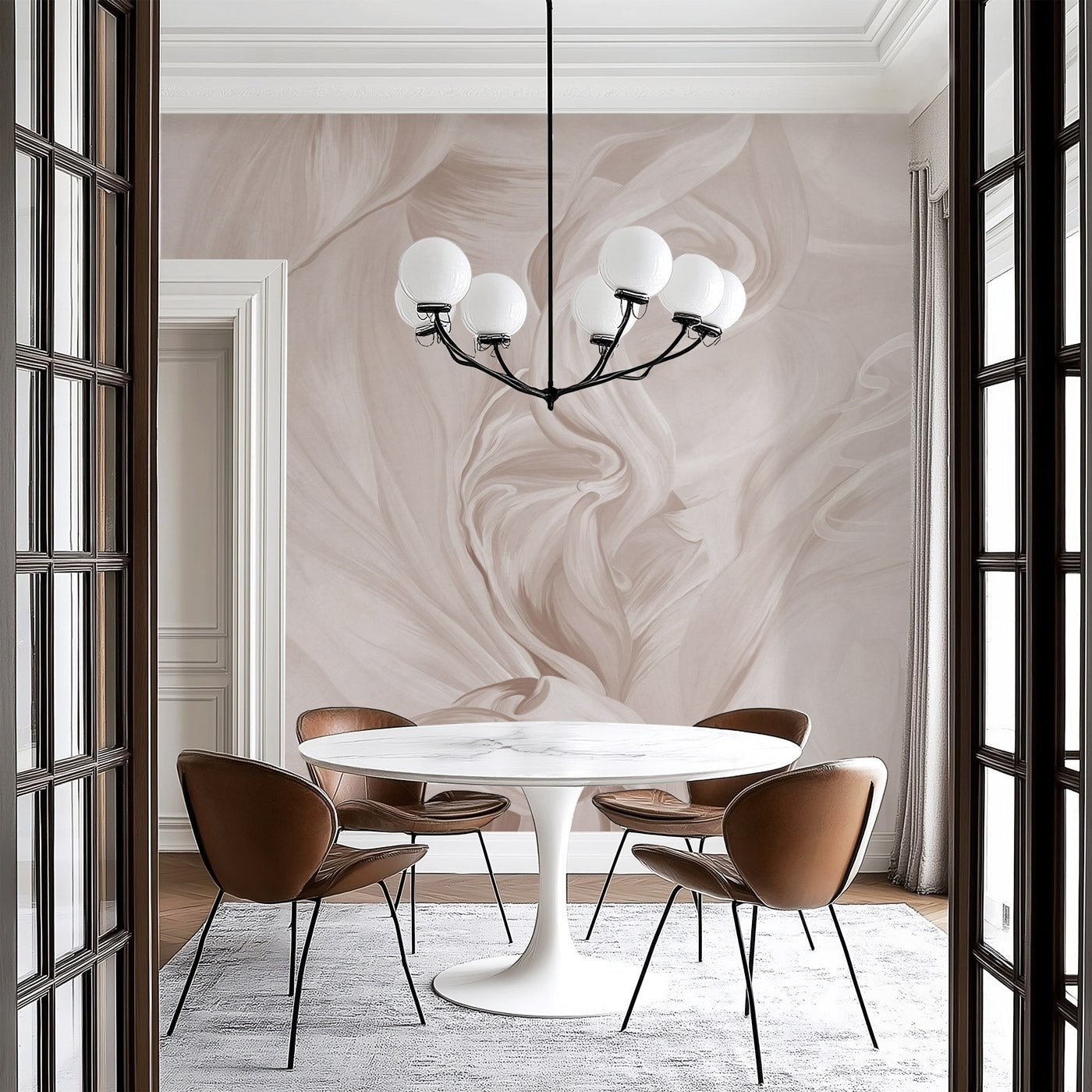 Papier peint contemporain – sublime flow sepia, XXL, tendance