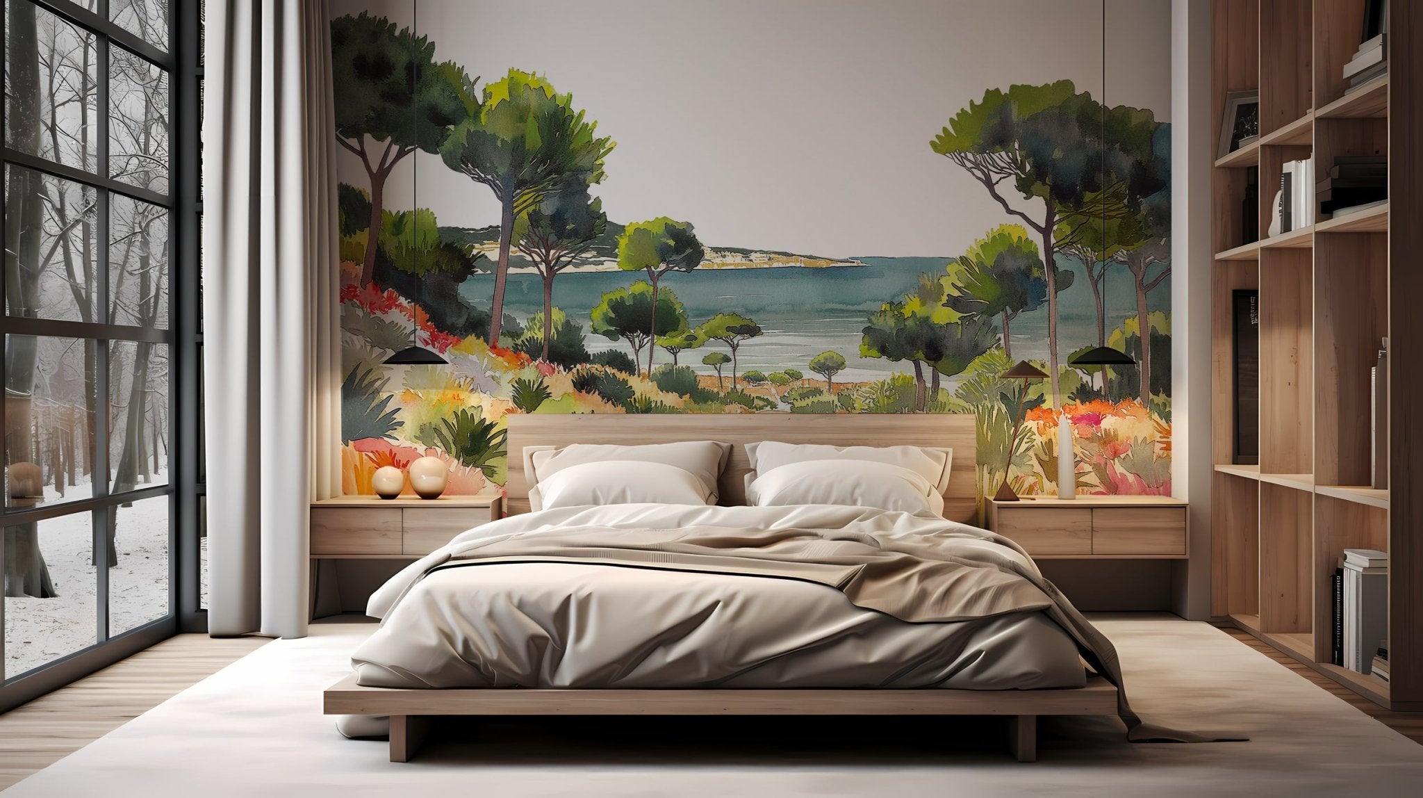 Papier peint panoramique air estival, mural concept, tendance