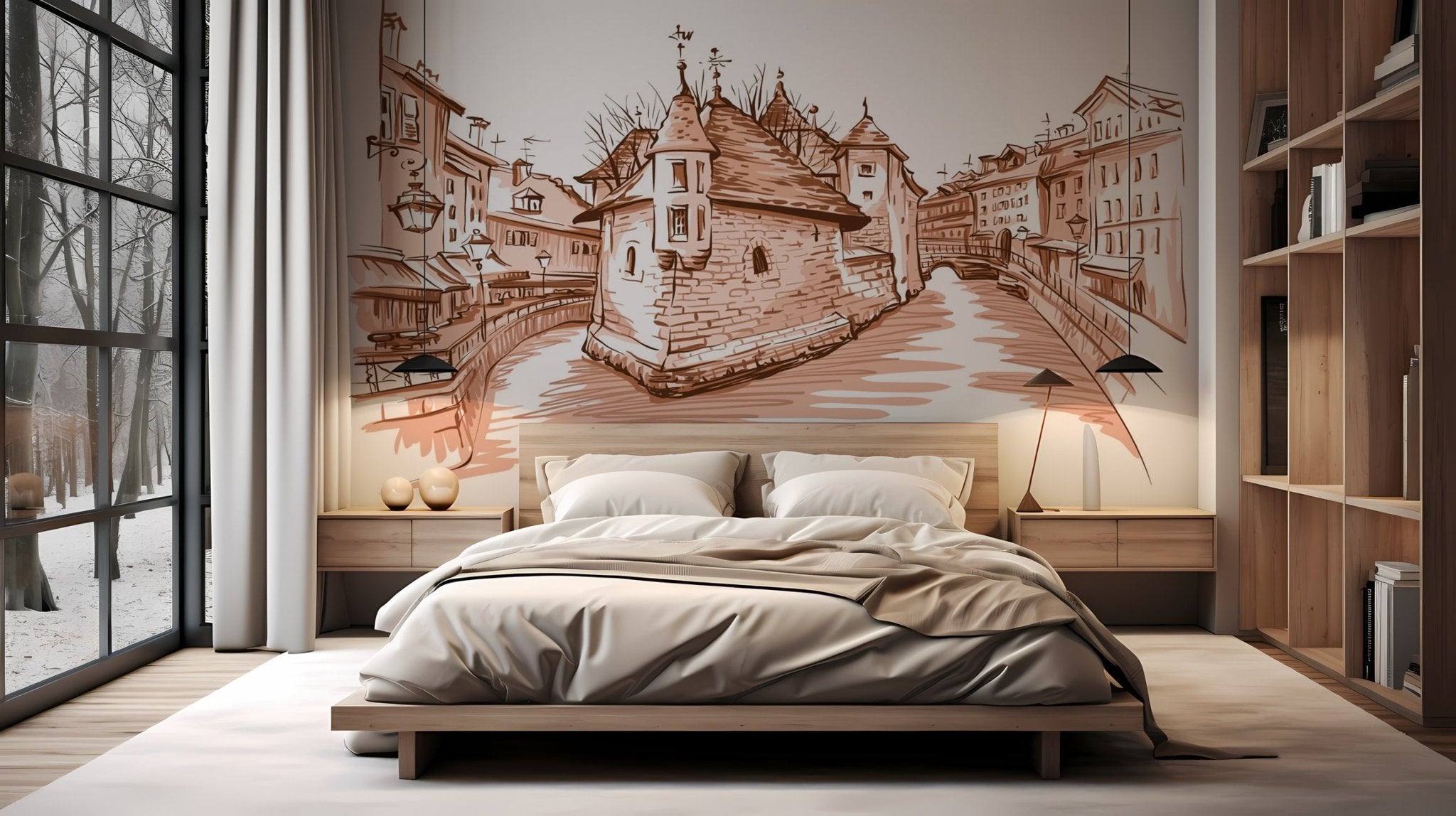 Papier peint Venise des Alpes terracotta, XXL, tendance