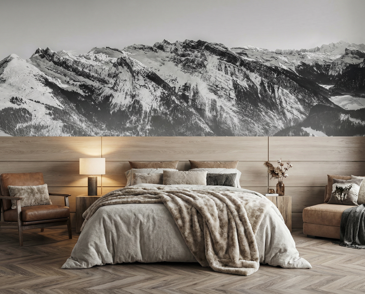 Black and white mountain wallpaper Grand Massif