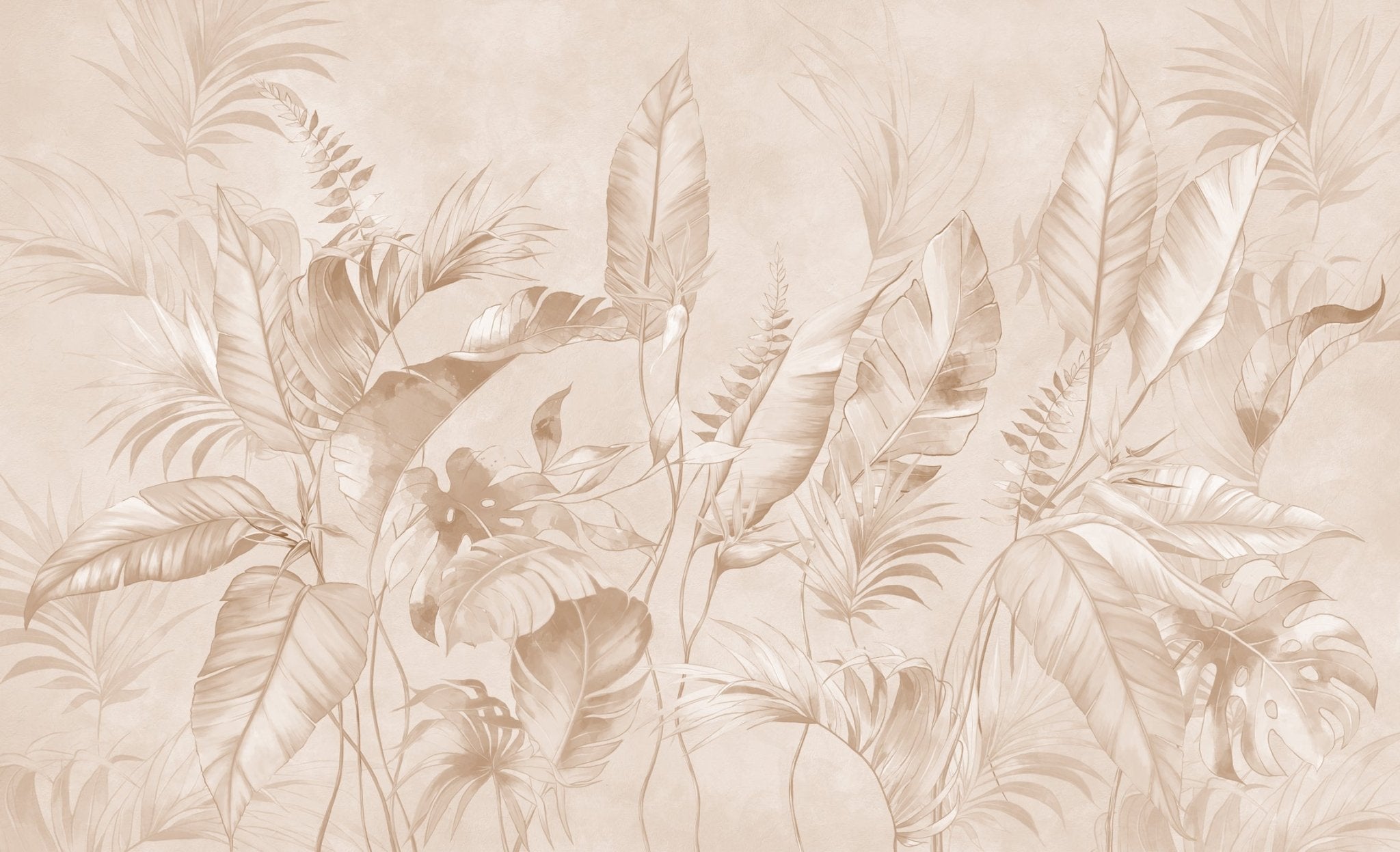 Papier peint élégante jungle poudrée, XXL, tendance