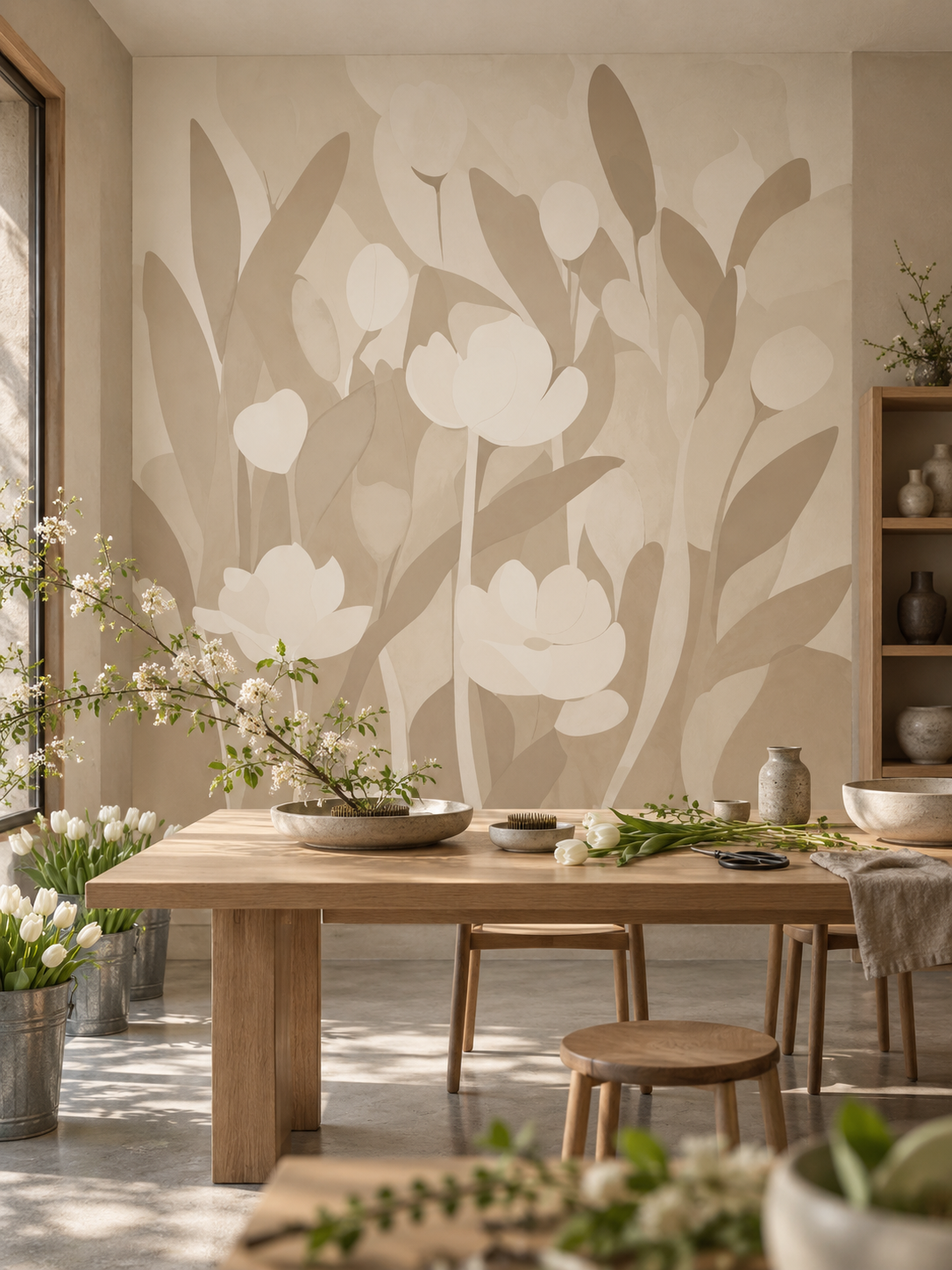 Bloom Nude Panoramic Wallpaper - Artiste Peinture