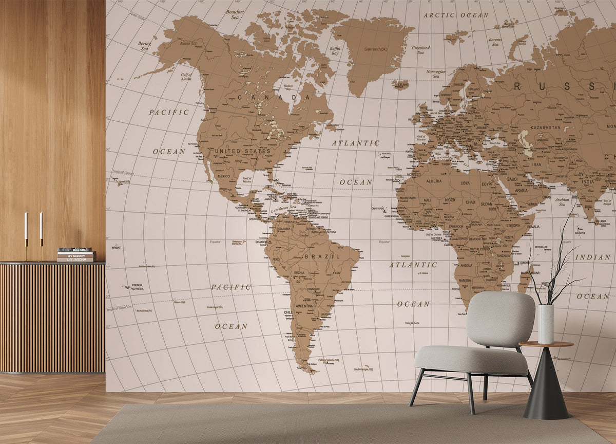 Authentic world map wallpaper