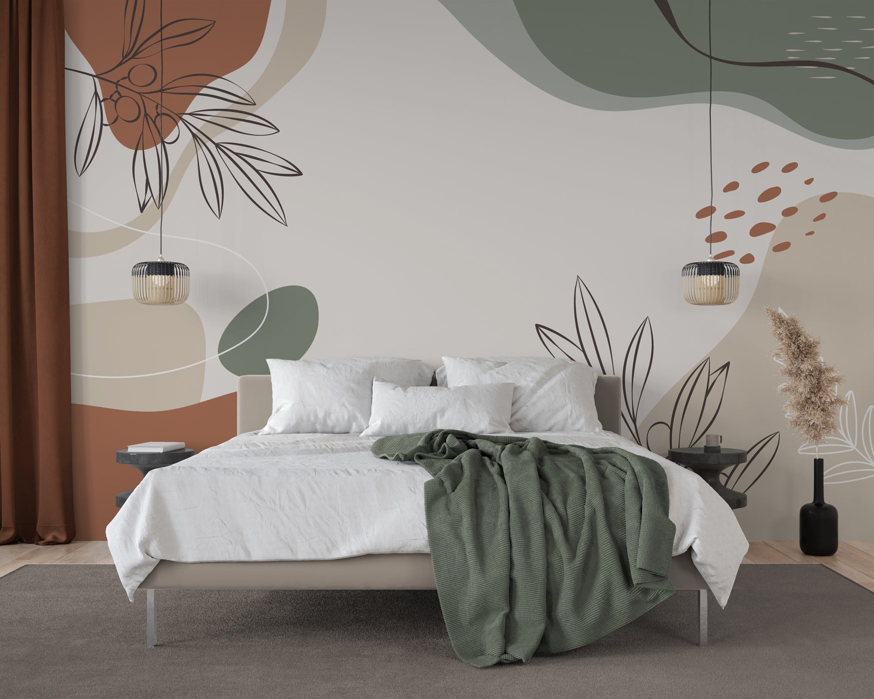 Papier peint panoramique feuillage olivaissance, XXL, tendance