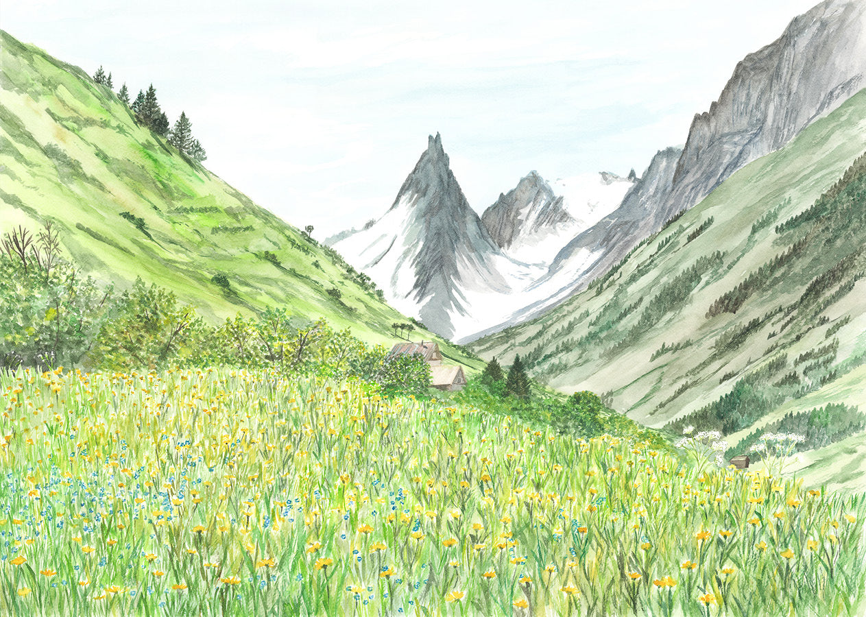 Papier peint sur mesure Valloire Galibier – Paysage alpin