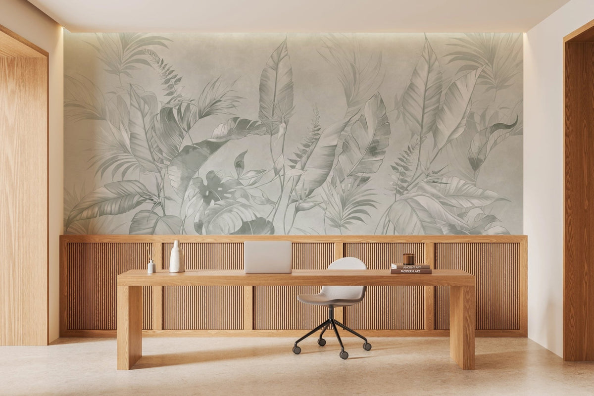 Elegant jungle sage wallpaper