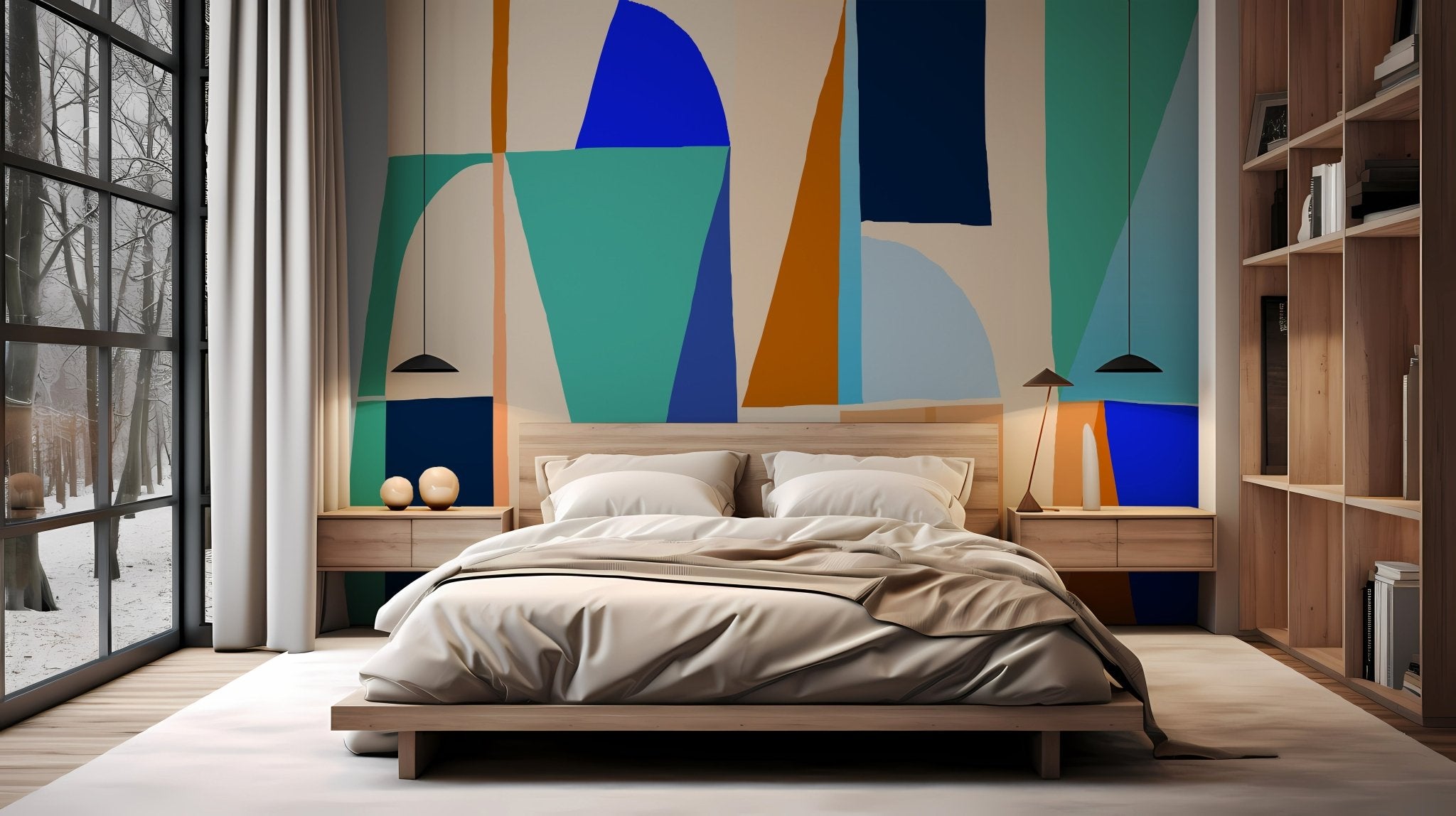 Papier peint abstrait géométrique tendance, mural concept, tendance