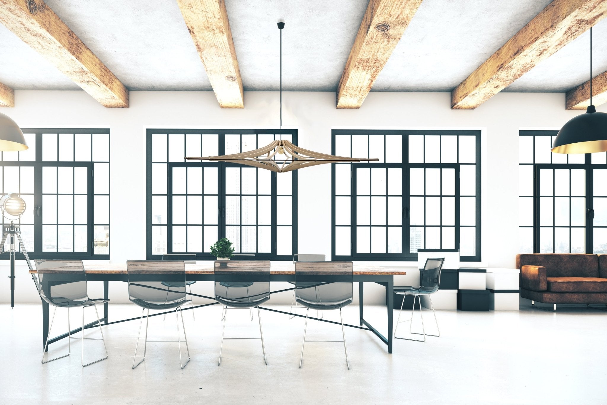 Suspension luminaire Design bois - papier peint sur mesure francais - muralconcept