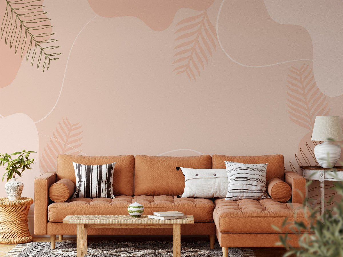 Papier peint abstrait terracotta - papier peint sur mesure francais - muralconcept