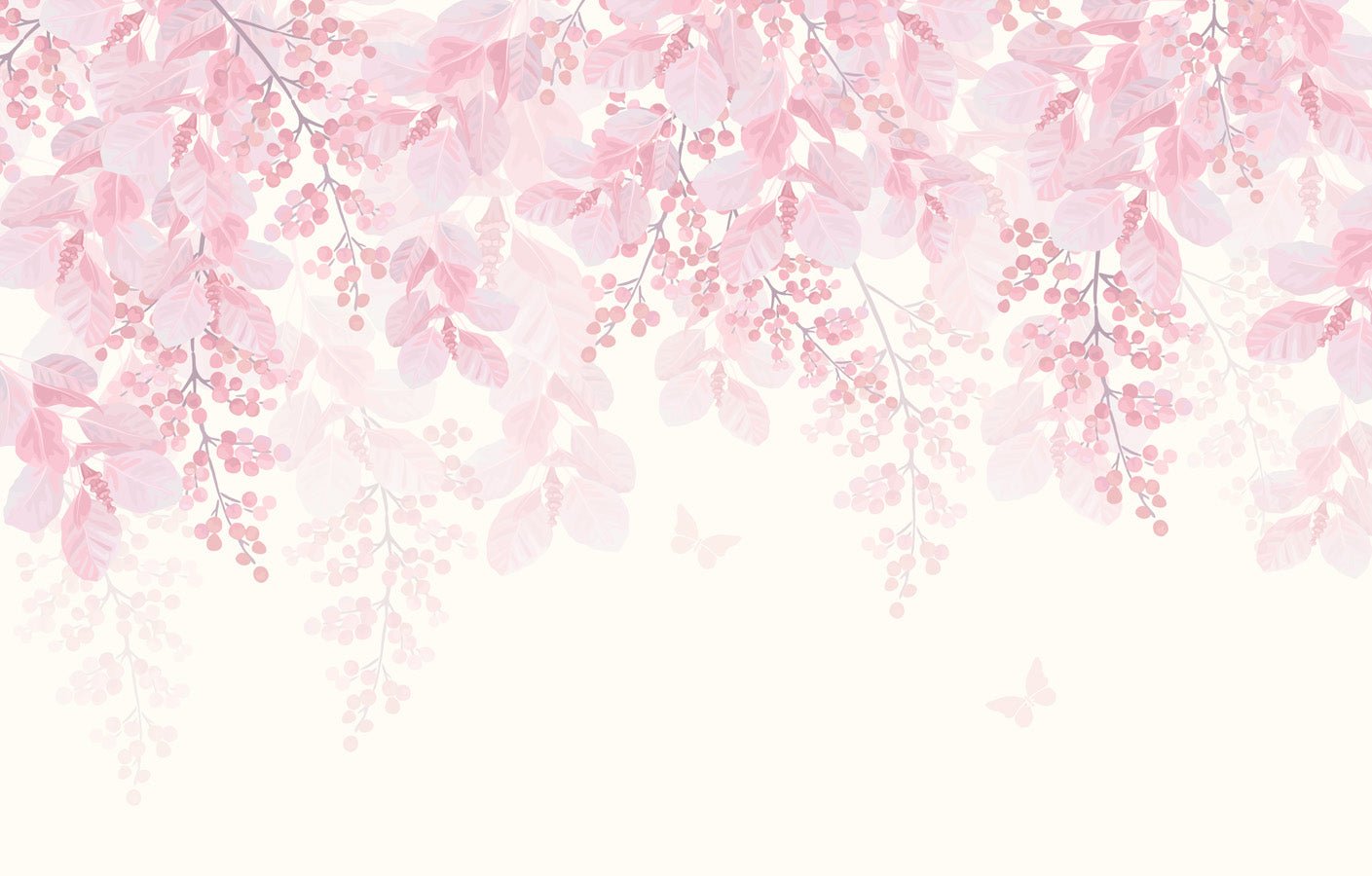 Papier peint panoramique blooming aquarelle, mural concept, tendance