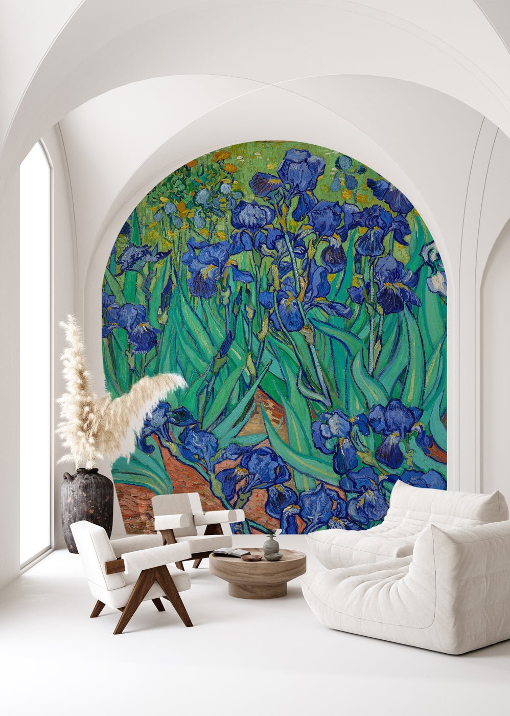 Papier peint fleur Iris, mural concept, tendance