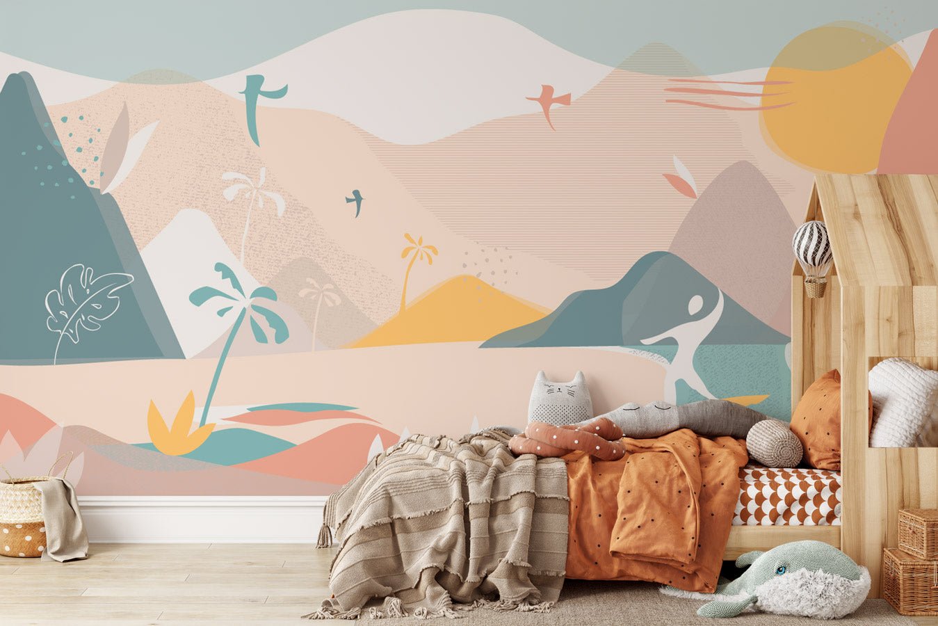 Papier peint art déco beach - papier peint sur mesure francais - muralconcept