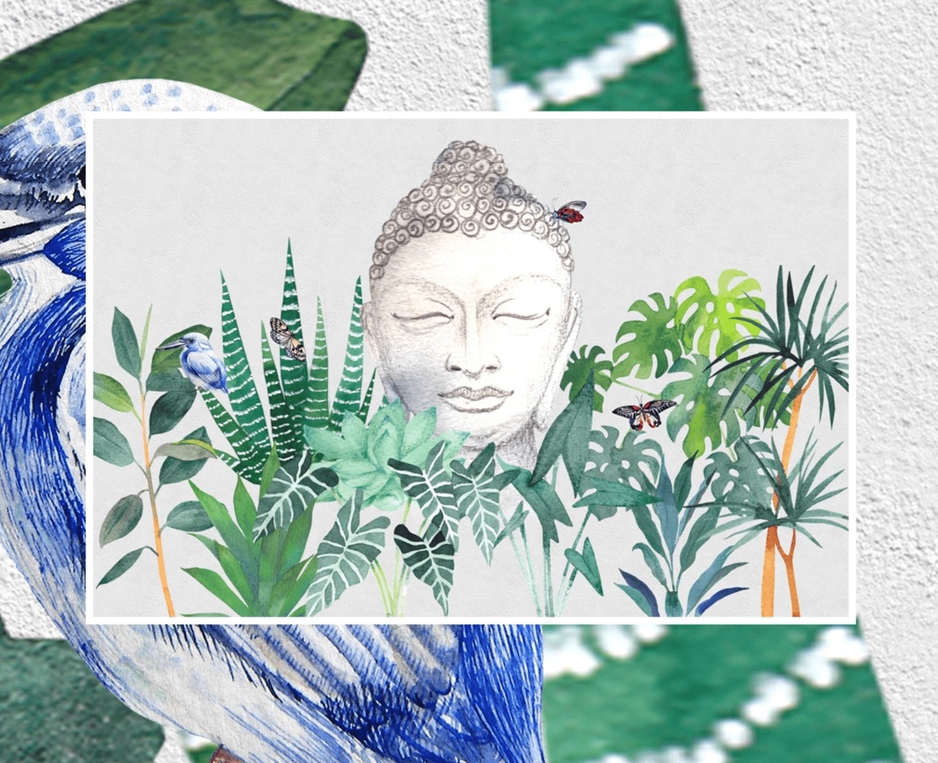 Papier peint Bohême spa bouddha nature - papier peint sur mesure francais - muralconcept