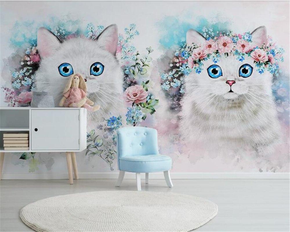 Papier peint Chaton aux yeux bleus - papier peint sur mesure francais - muralconcept
