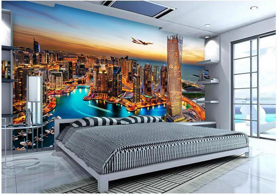 Papier peint Coucher de soleil Dubaï - papier peint sur mesure francais - muralconcept