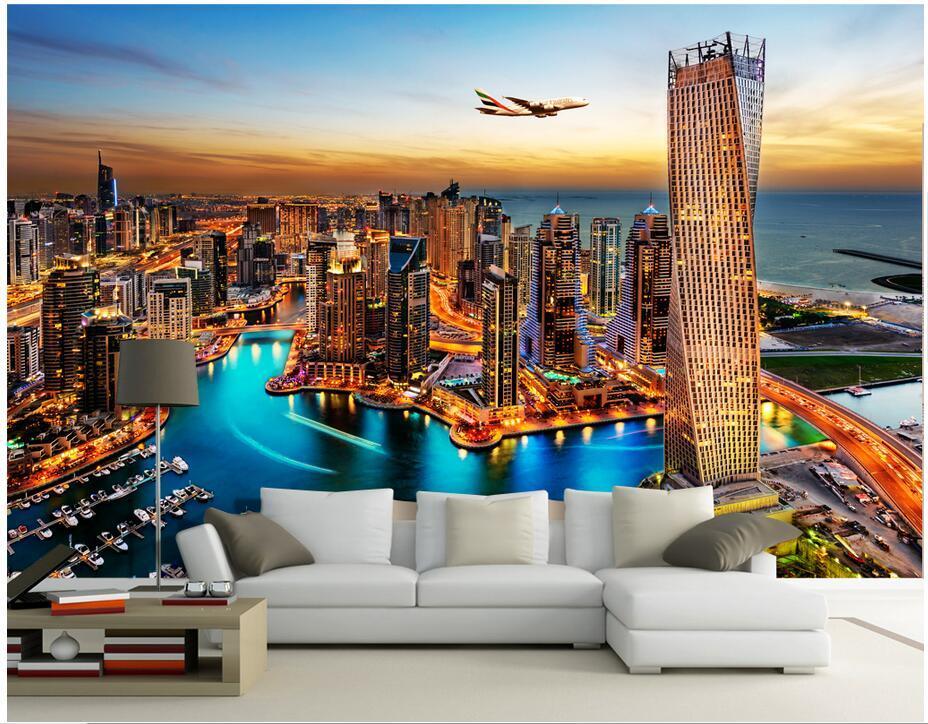 Papier peint Coucher de soleil Dubaï - papier peint sur mesure francais - muralconcept