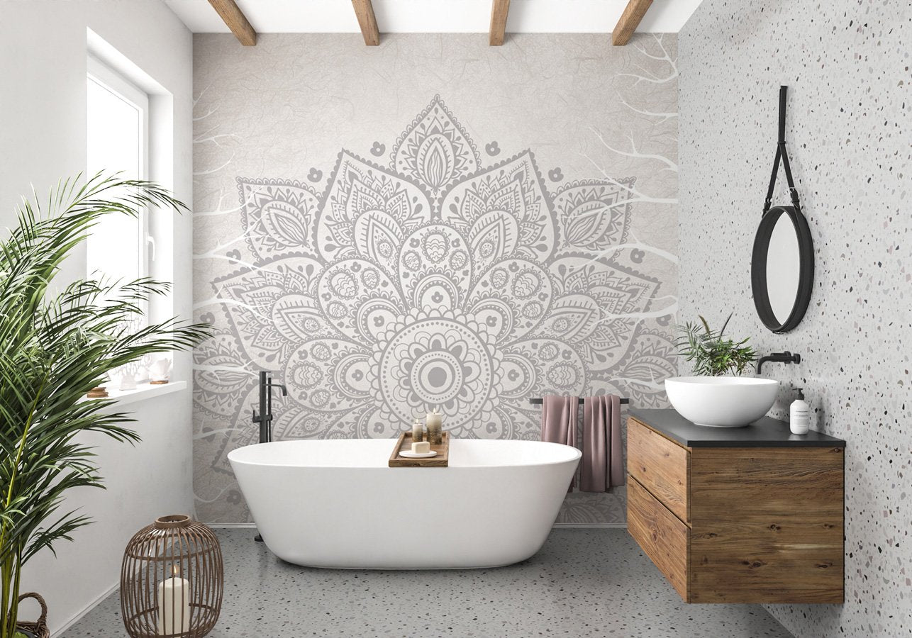 Papier peint intissé mandala bohème indien - papier peint sur mesure francais - muralconcept