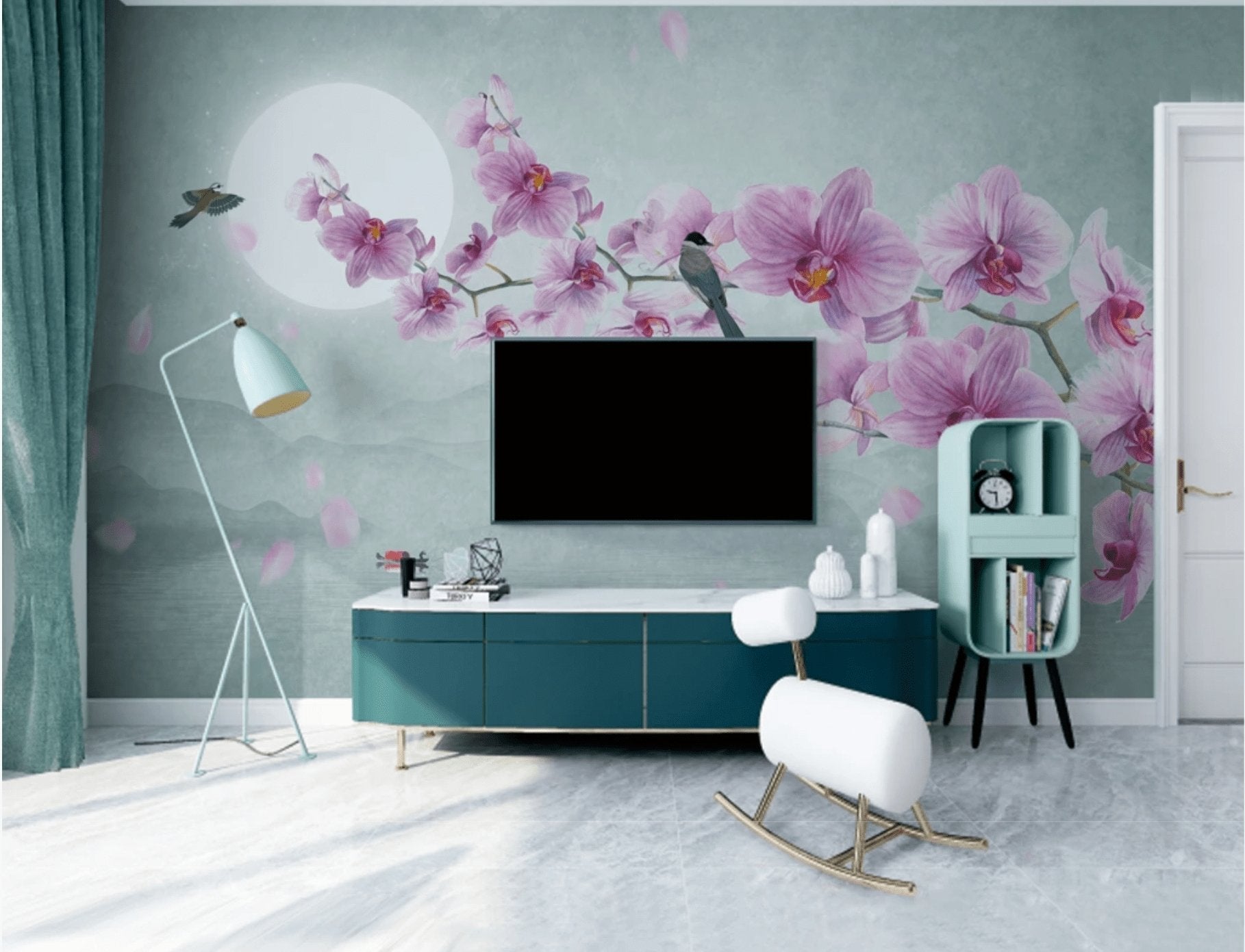 Papier peint panoramique intissé Orchidée - papier peint sur mesure francais - muralconcept