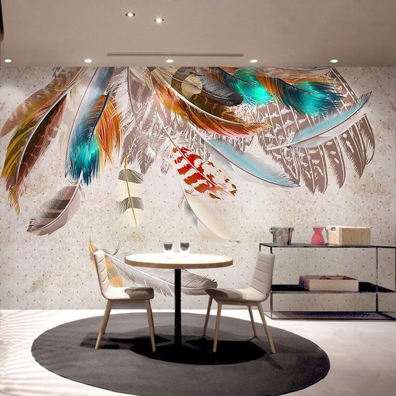 Papier peint Plumes indiennes - papier peint sur mesure francais - muralconcept