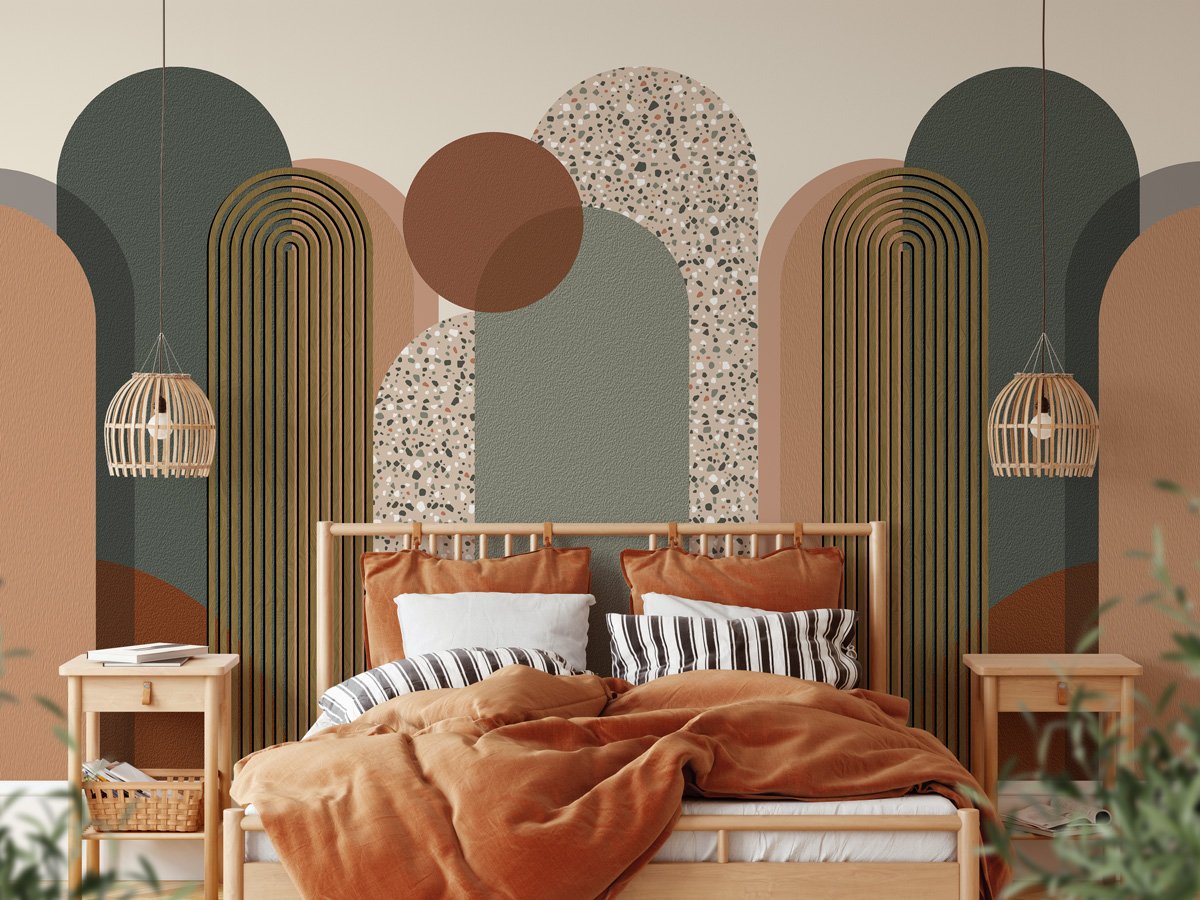 Papier peint Art déco graphique tendance - papier peint sur mesure francais - muralconcept