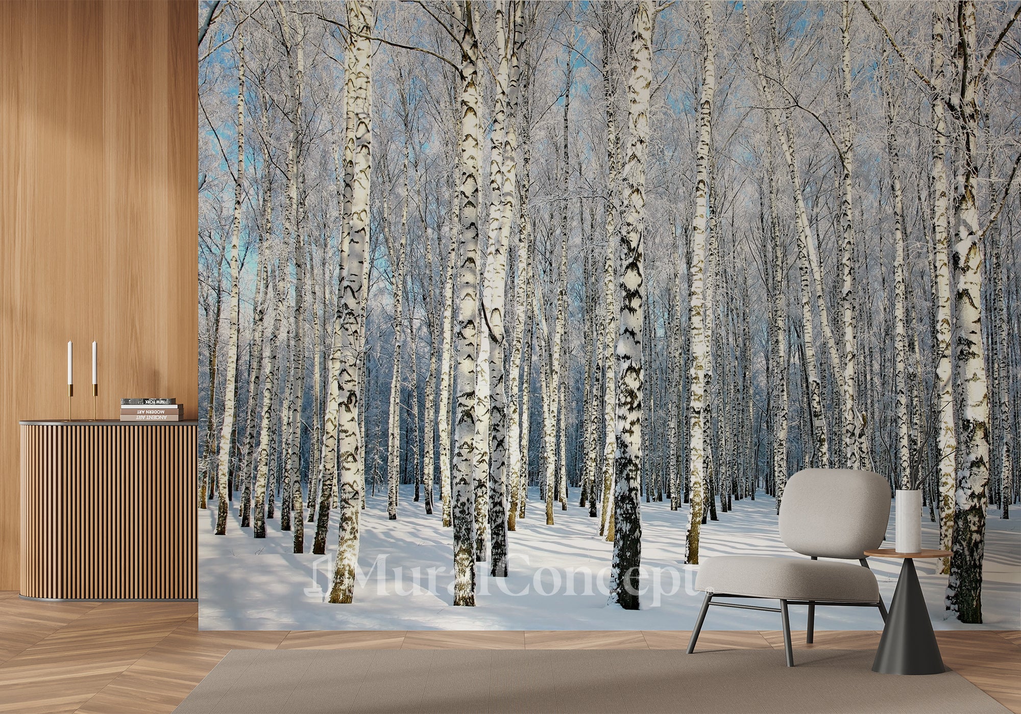 Papier peint Bouleau Wood Forêt - panoramique français