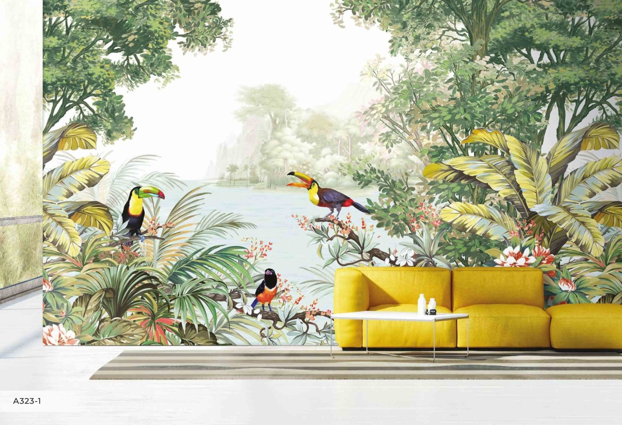 Papier peint Exotique Toucan - papier peint sur mesure francais - muralconcept
