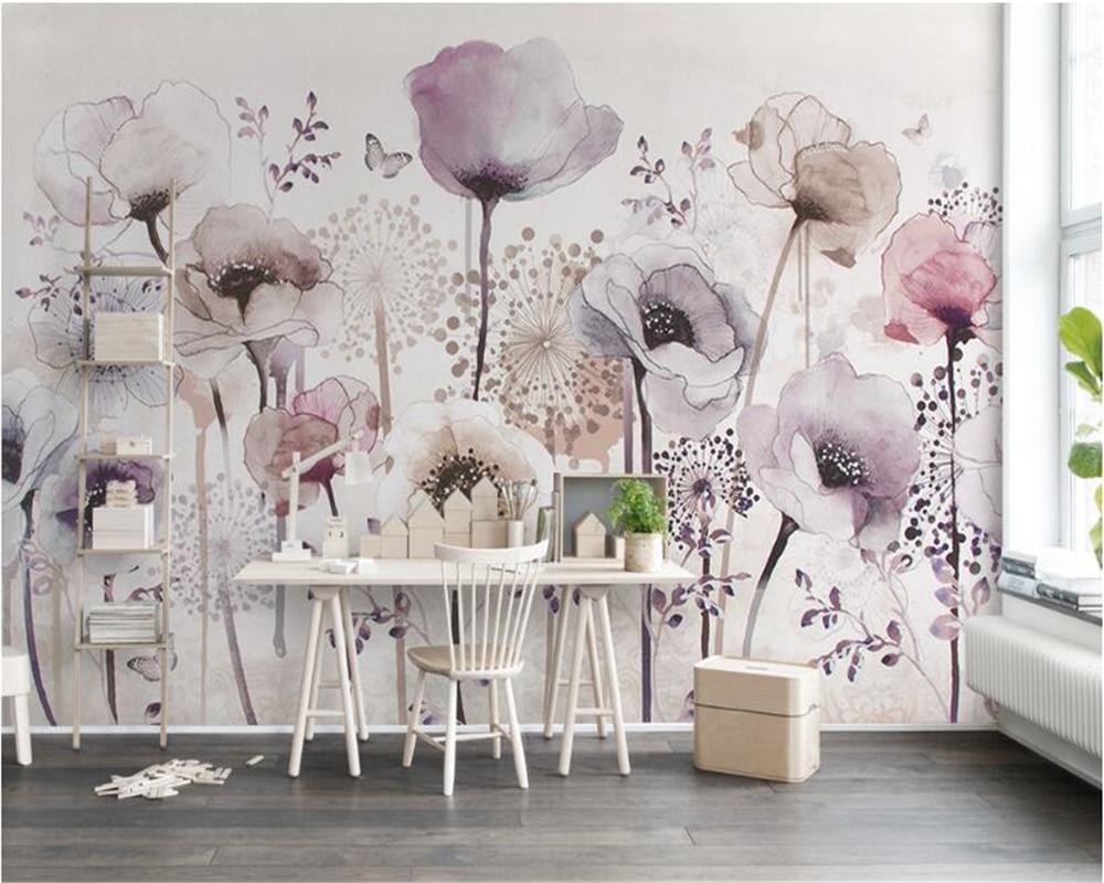 Papier peint Fleur Parme - papier peint sur mesure francais - muralconcept
