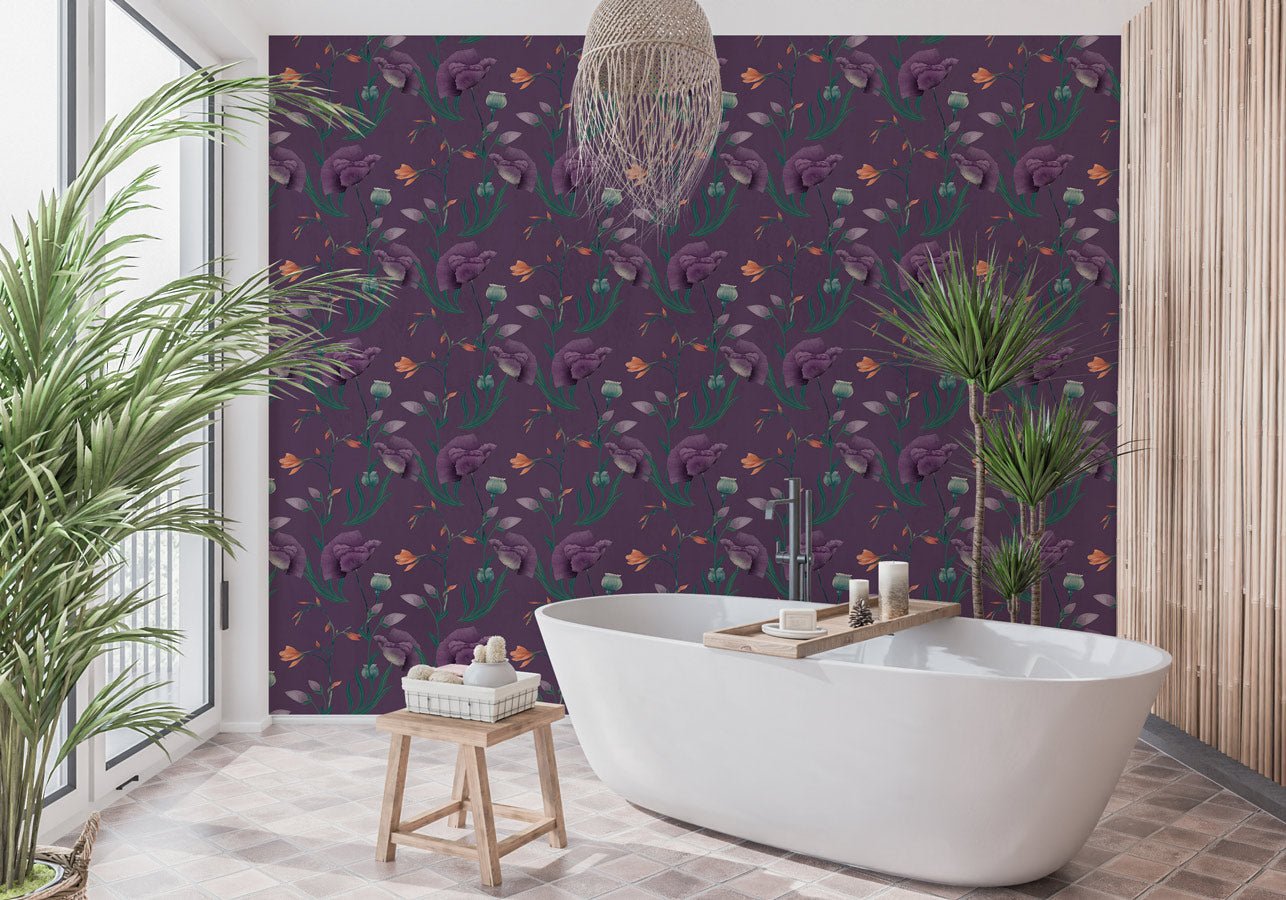 Papier peint fleur violette - Muralconceptpapier_peint_sur_mesure