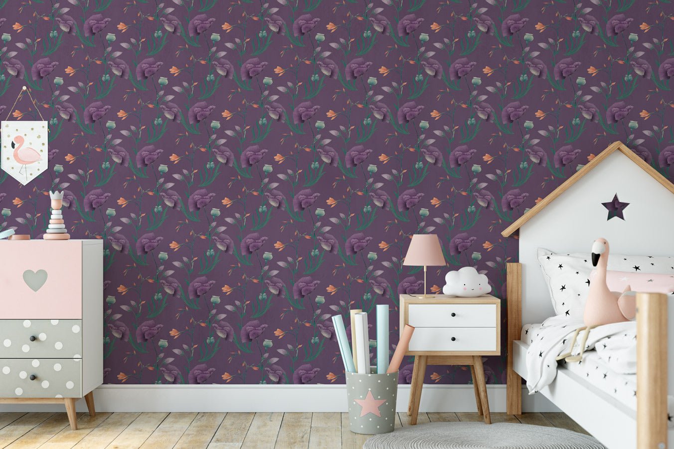 Papier peint fleur violette - Muralconceptpapier_peint_sur_mesure