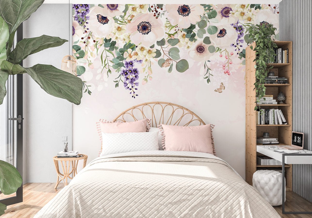 Papier peint fleurs merveilleuses - papier peint sur mesure francais - muralconcept