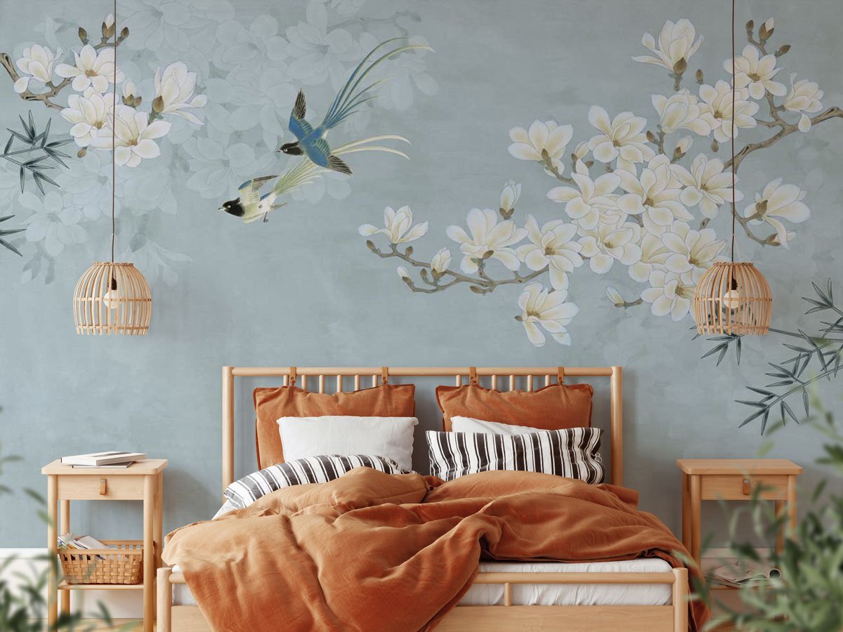 Papier peint Floral Bird - papier peint sur mesure francais - muralconcept