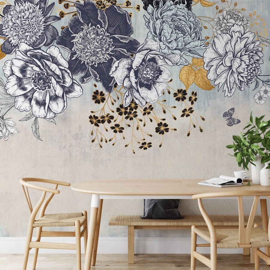 Papier peint floral retro - Muralconceptpapier_peint_sur_mesure