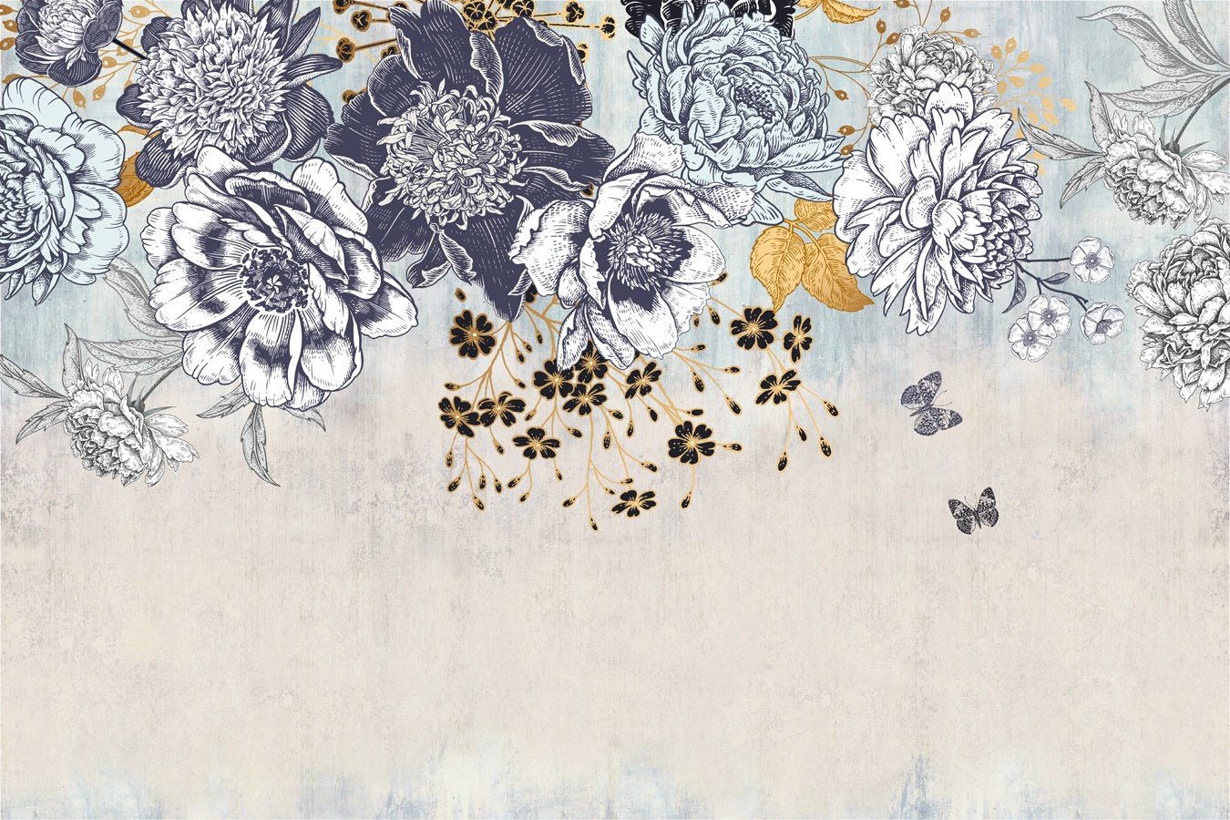 Papier peint floral retro - Muralconceptpapier_peint_sur_mesure