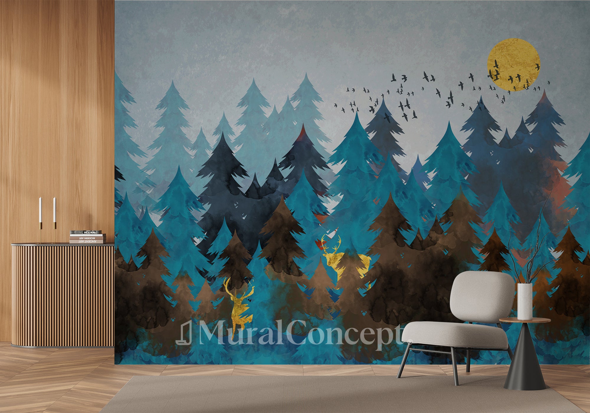 Papier peint Forêt Abstrait Inspirante - panoramique français