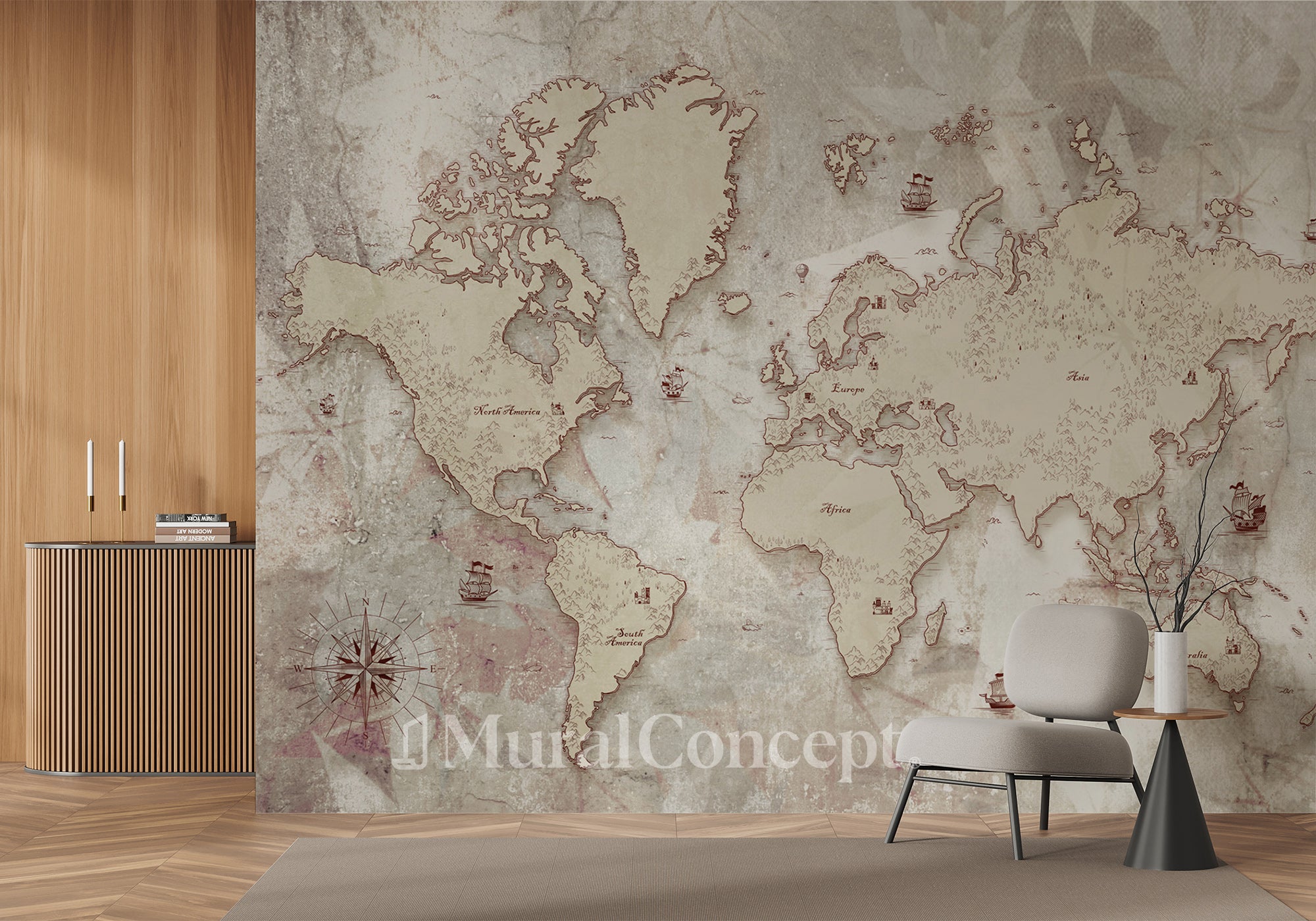 Papier peint Minimaliste World - panoramique français