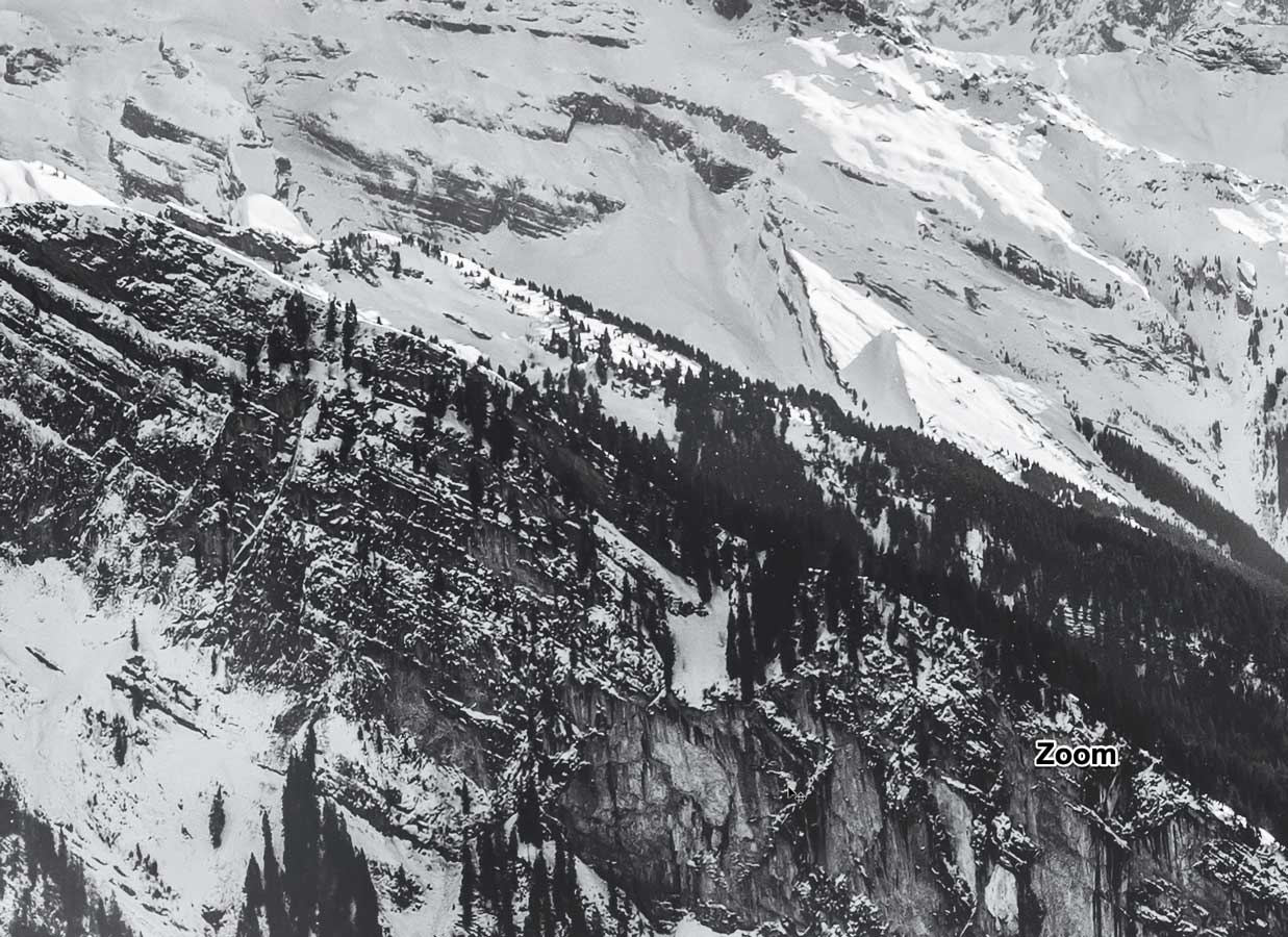 Papier peint montagne noir et blanc Grand Massif - papier peint sur mesure francais - muralconcept