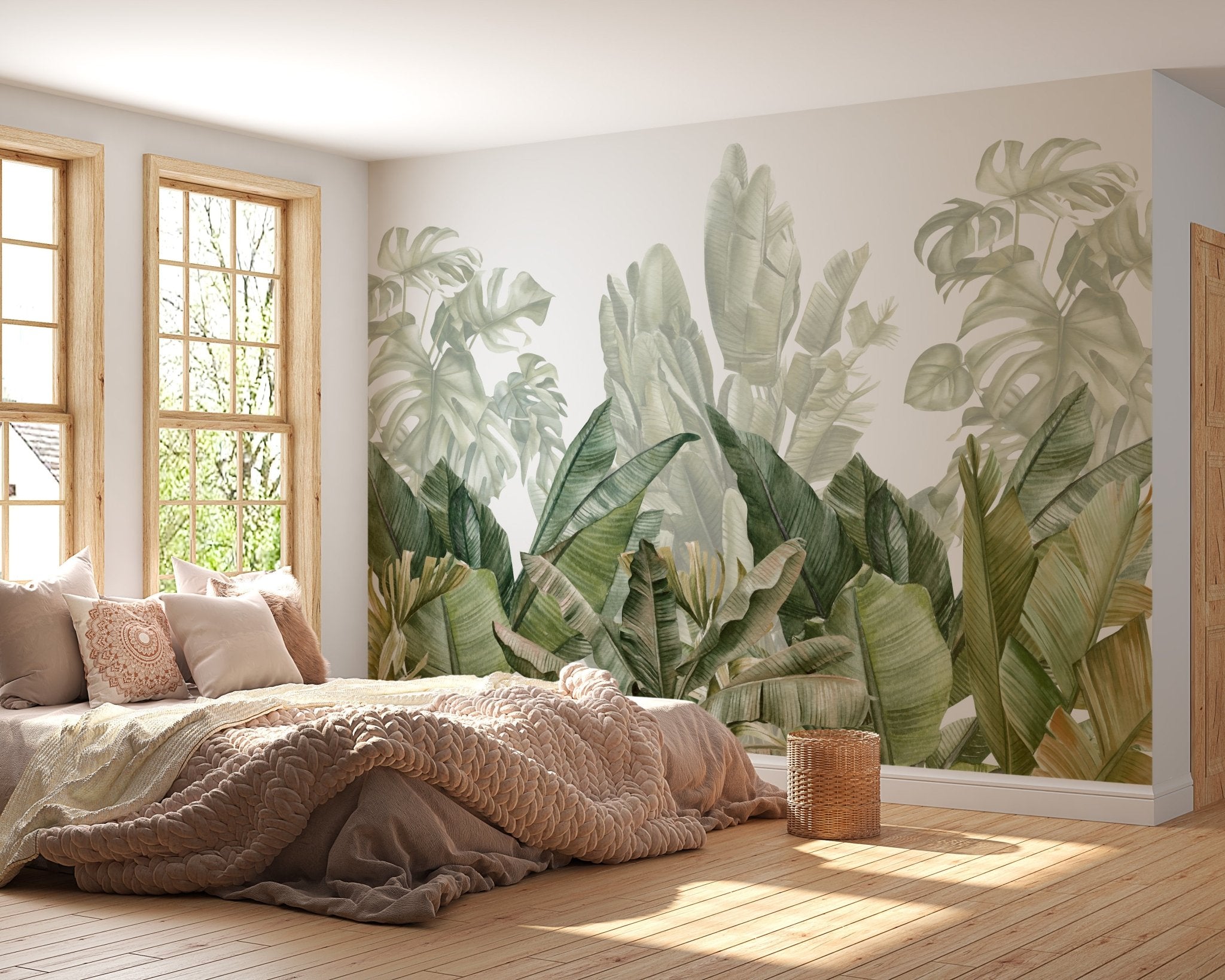 Papier peint panoramique bananier vert - panoramique français