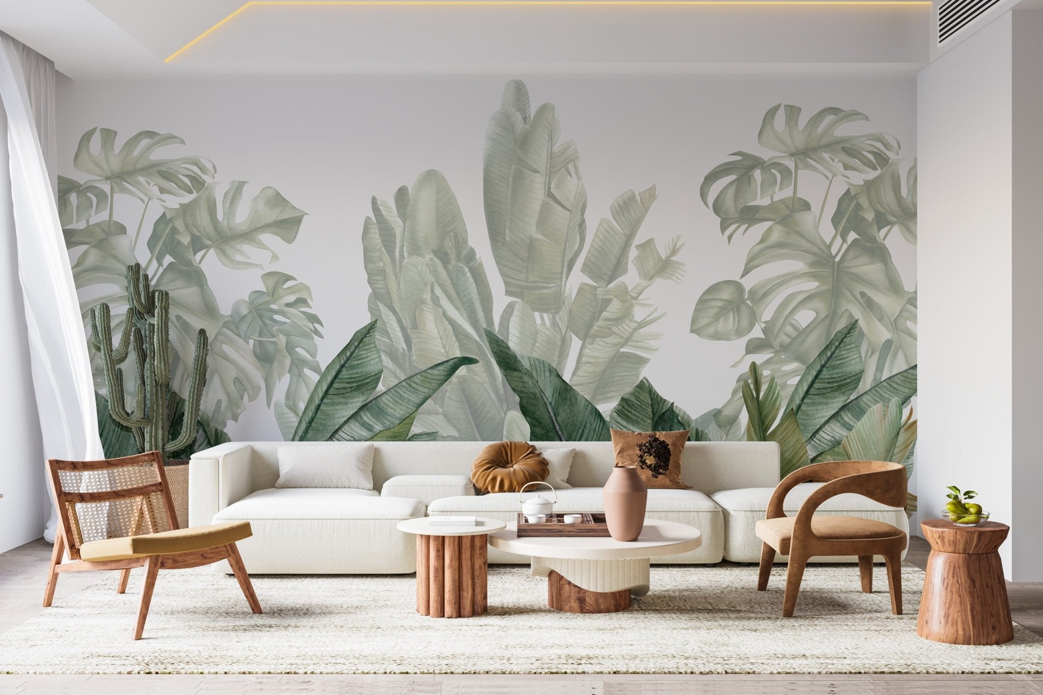 Papier peint panoramique bananier vert - panoramique français