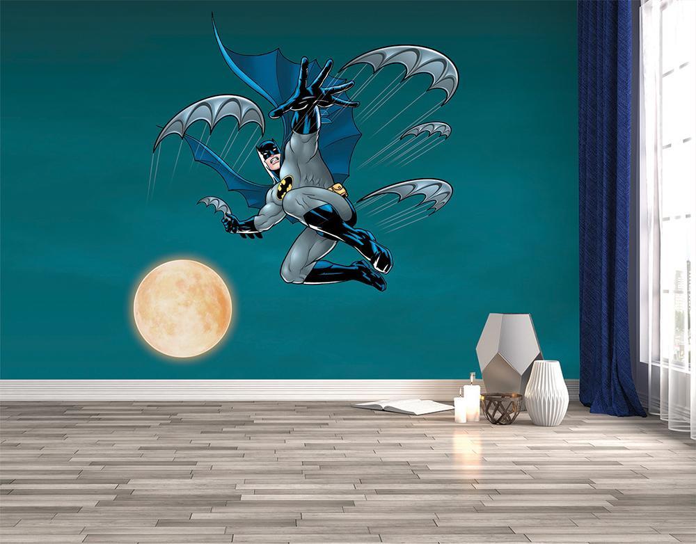 Papier peint panoramique héro batman BD full moon combat - papier peint sur mesure francais - muralconcept