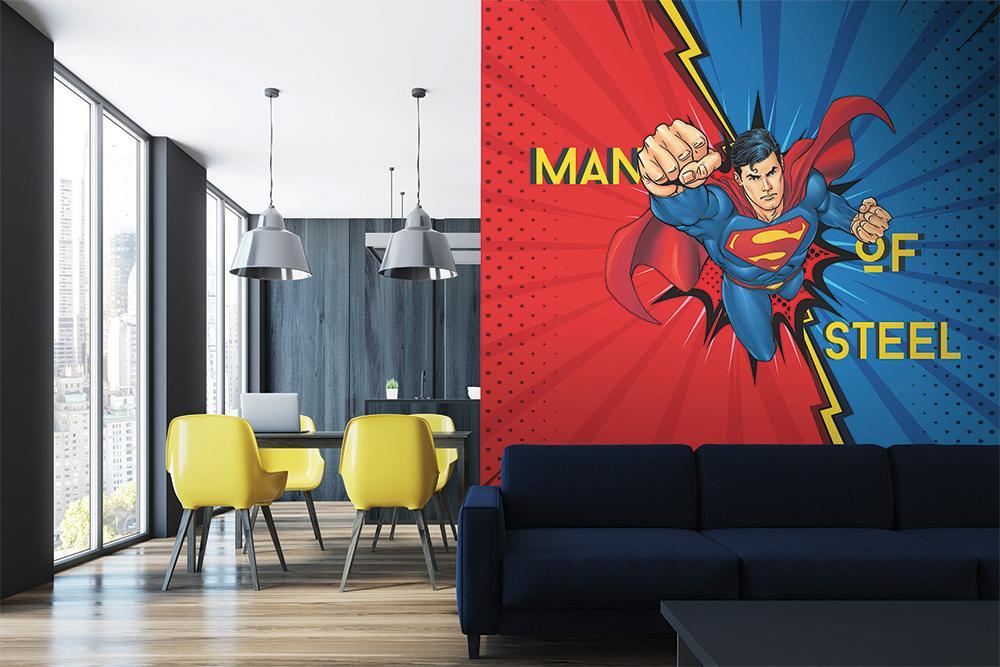 Papier peint panoramique héro superman BD force - papier peint sur mesure francais - muralconcept
