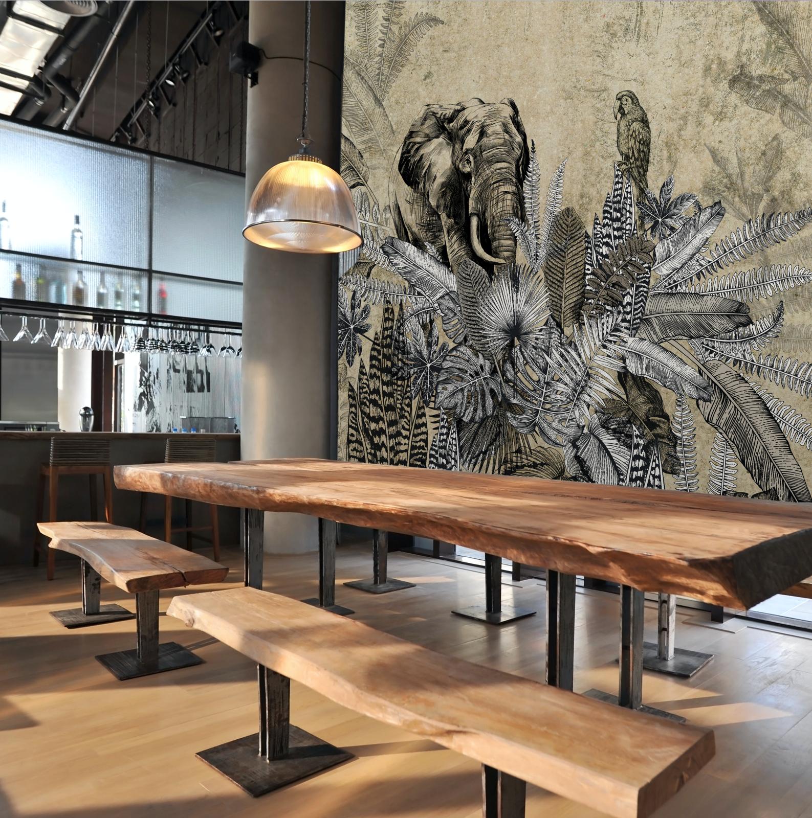 Papier peint panoramique Java Sépia - papier peint sur mesure francais - muralconcept