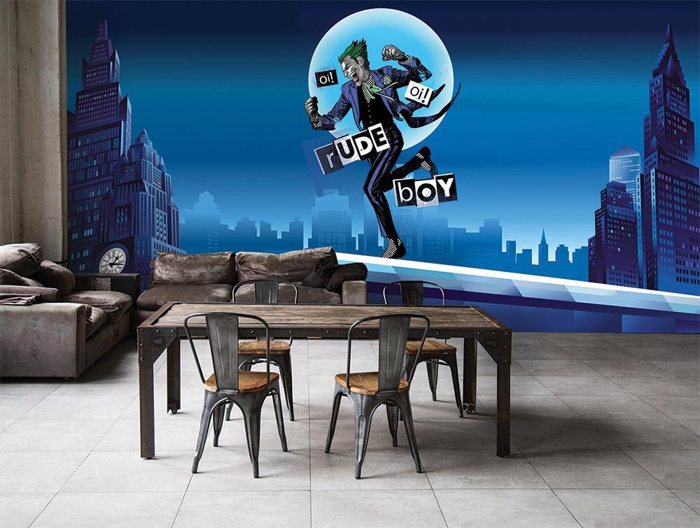 Papier peint panoramique joker BD night in the city - papier peint sur mesure francais - muralconcept