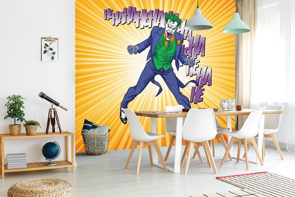 Papier peint panoramique joker BD orange - papier peint sur mesure francais - muralconcept