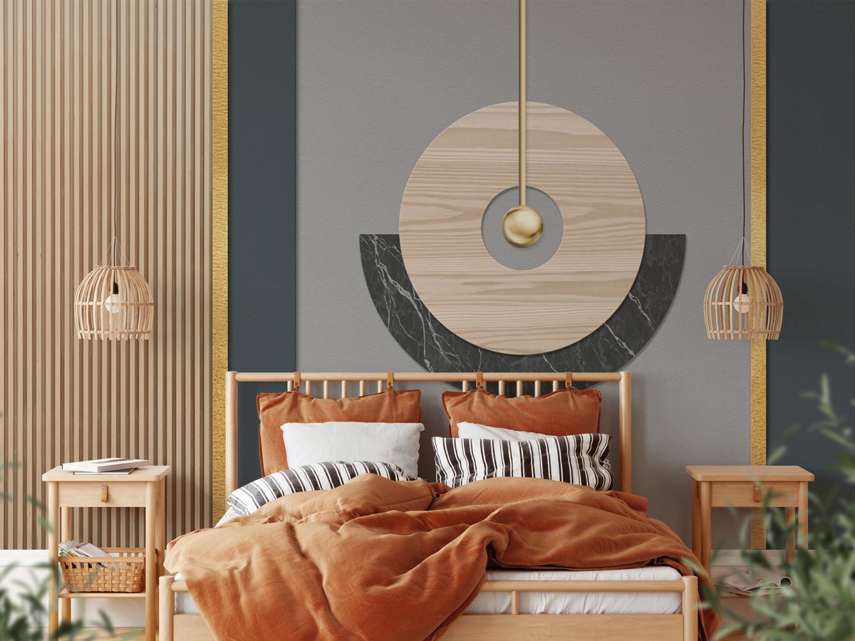 Papier peint panoramique lambris claustra design - papier peint sur mesure francais - muralconcept