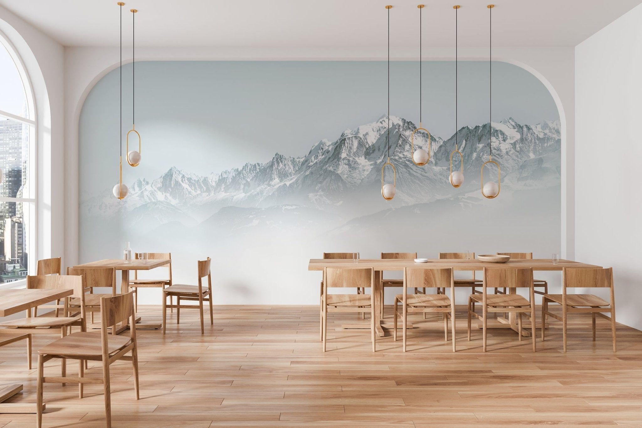 Papier peint Mont Blanc dans la brume, mural concept, tendance